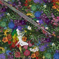 Unicorn in a Floral Rainbow Garden