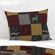 Always Quilt - Burgandy, Gold, Black - Wizard Quotes