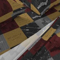 Always Quilt - Burgandy, Gold, Black - Wizard Quotes