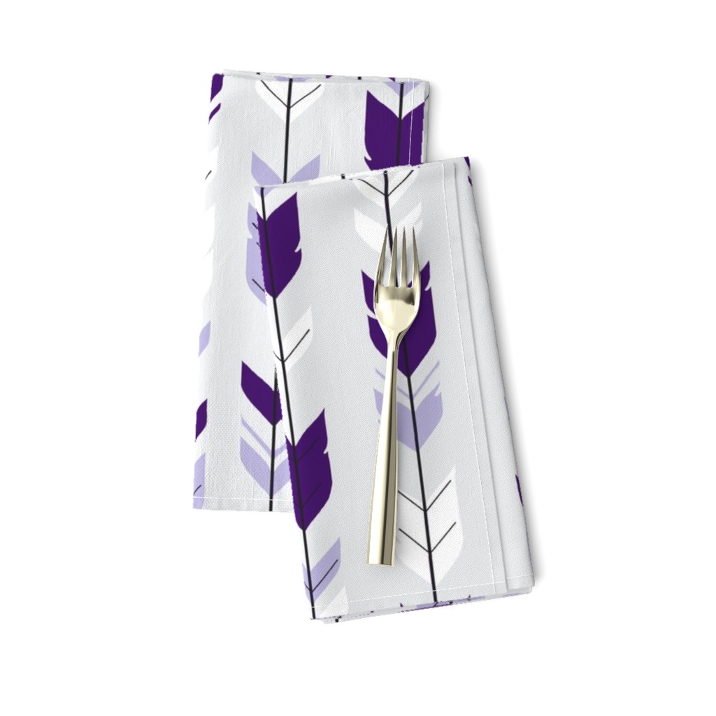 arrow Feathers -purples on silver 