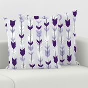 arrow Feathers -purples on silver 