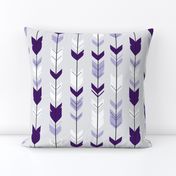 arrow Feathers -purples on silver 