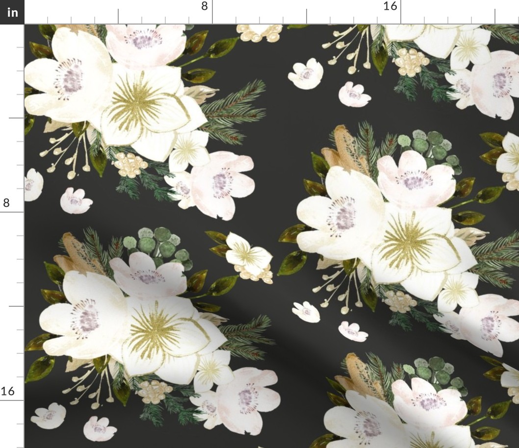 10.5" Pine Florals // Chalk Black