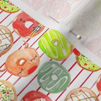 4" Christmas Donuts // Red and White Stripes