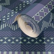 Ornamental zigzag stripe #2 - stripe - herringbone pattern - twilight blues