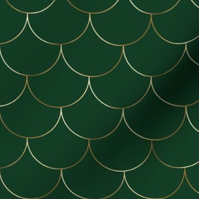 gold scales on evergreen hunter green