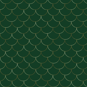 gold scales on evergreen hunter green