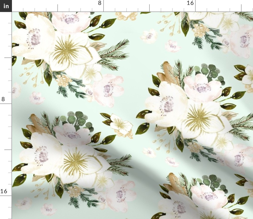 10.5" Pine Florals // Tara Mint