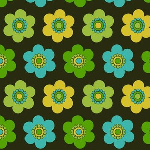 Groovy Flower Power Green