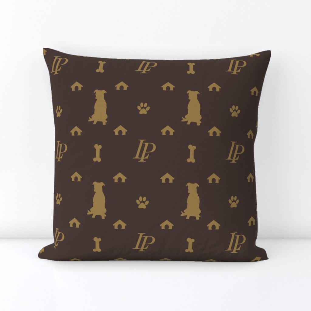 Louis Pitbull Luxury Dog Bling Pattern