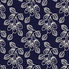 Berry branches on navy