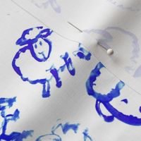 blue sheep painted sheep lambs