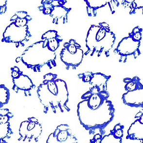 blue sheep painted sheep lambs