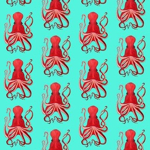 Gender Neutral Wallpaper - Red Octopus small