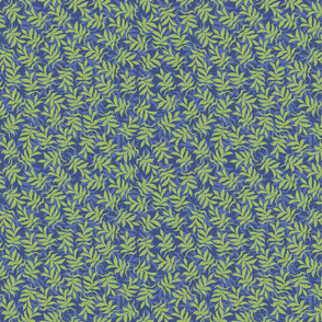 Green Leaves with blue  texture - small scale
