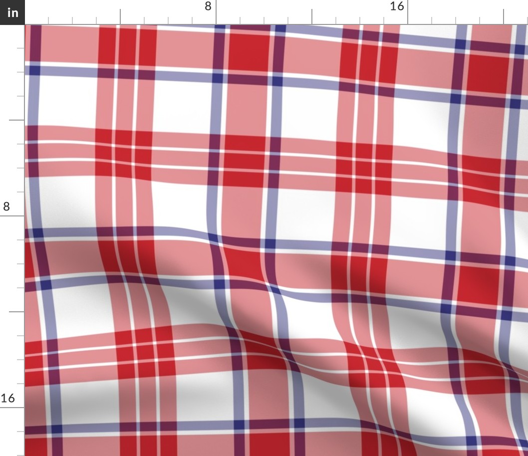 Red White and Blue Patriotic Plaid