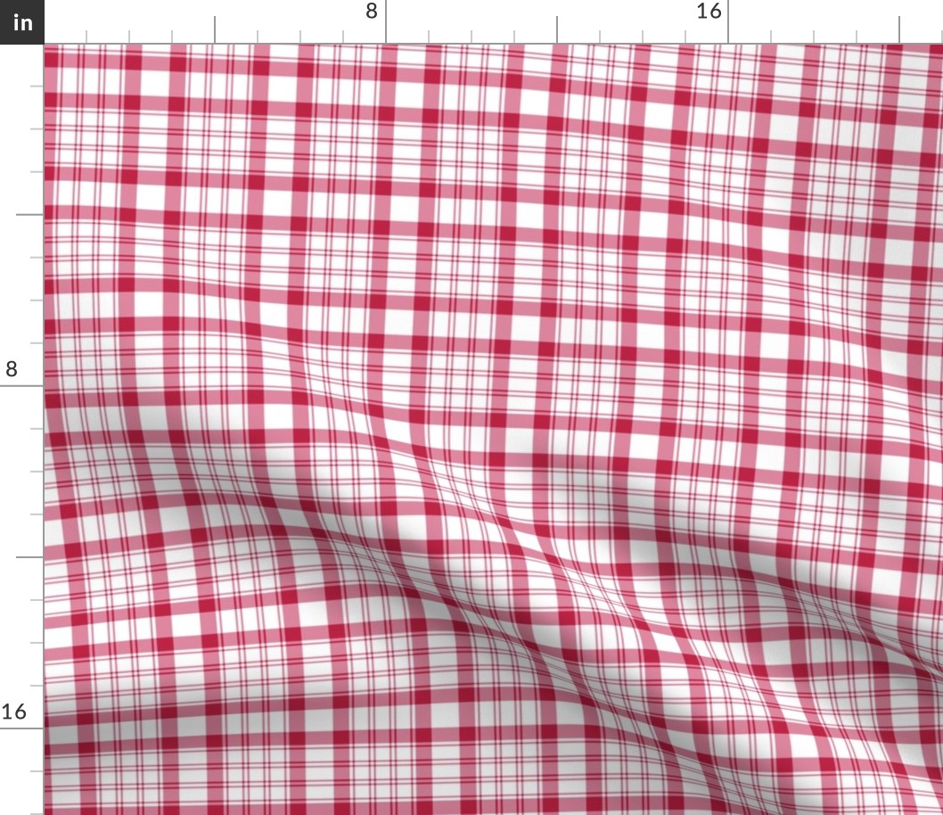 Raspberry Red and White Plaid