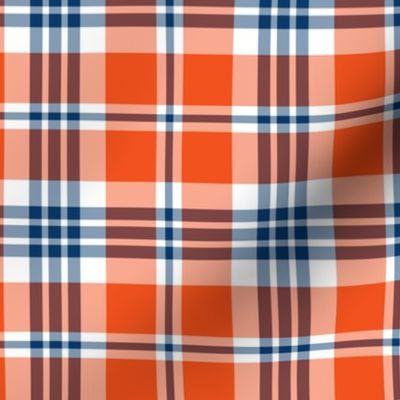 Bright Blue and Orange Plaid - Medium