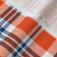 Bright Blue and Orange Plaid - Medium