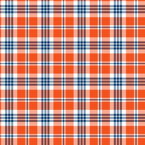 Bright Blue and Orange Plaid - Medium