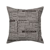 Wisconsin cities, taupe gray