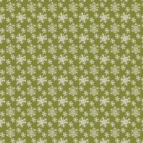 Snowflakes on Dark Green