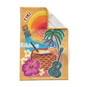 Tiki Beach Tea Towel