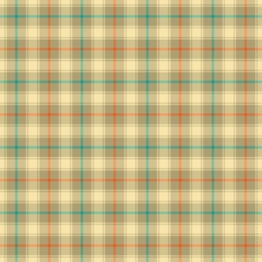 Neutral Plaid with blue and orange