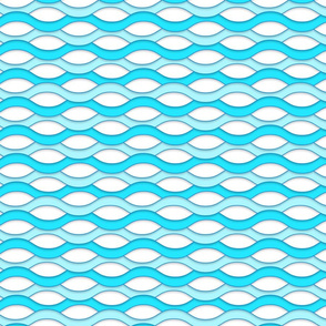 Ocean Waves of Blue on White