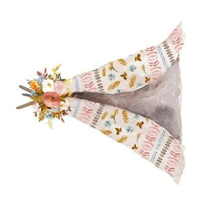 8" Autumn Love Teepee - White - 90 Degrees