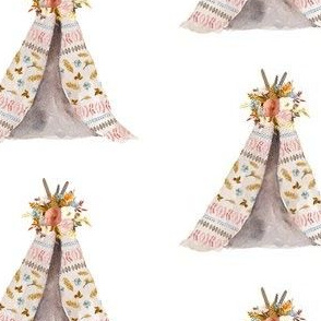 4" Autumn Love Teepee - White