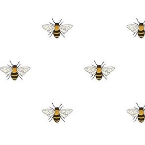 Bees on White - medium scale