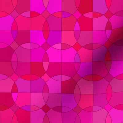 Abstract Hot Pink Squares and Circles