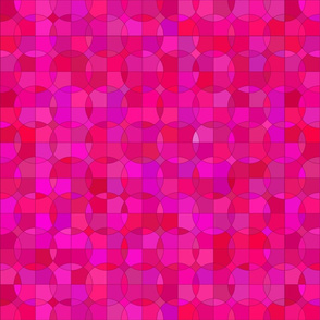 Abstract Hot Pink Squares and Circles