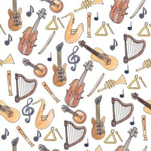 Musical Instruments in Watercolor