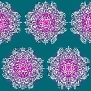 Fish Gradient Mandalas on Teal Green