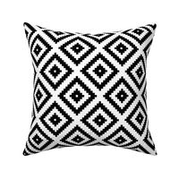 black + white aztec diamonds squares 4"