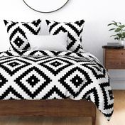 black + white aztec diamonds squares 19in