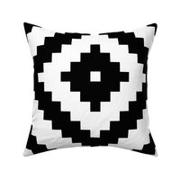 black + white aztec diamonds squares 19in