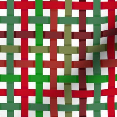 Woven Red and Green Christmas Ribbons