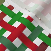 Woven Red and Green Christmas Ribbons
