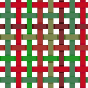 Woven Red and Green Christmas Ribbons