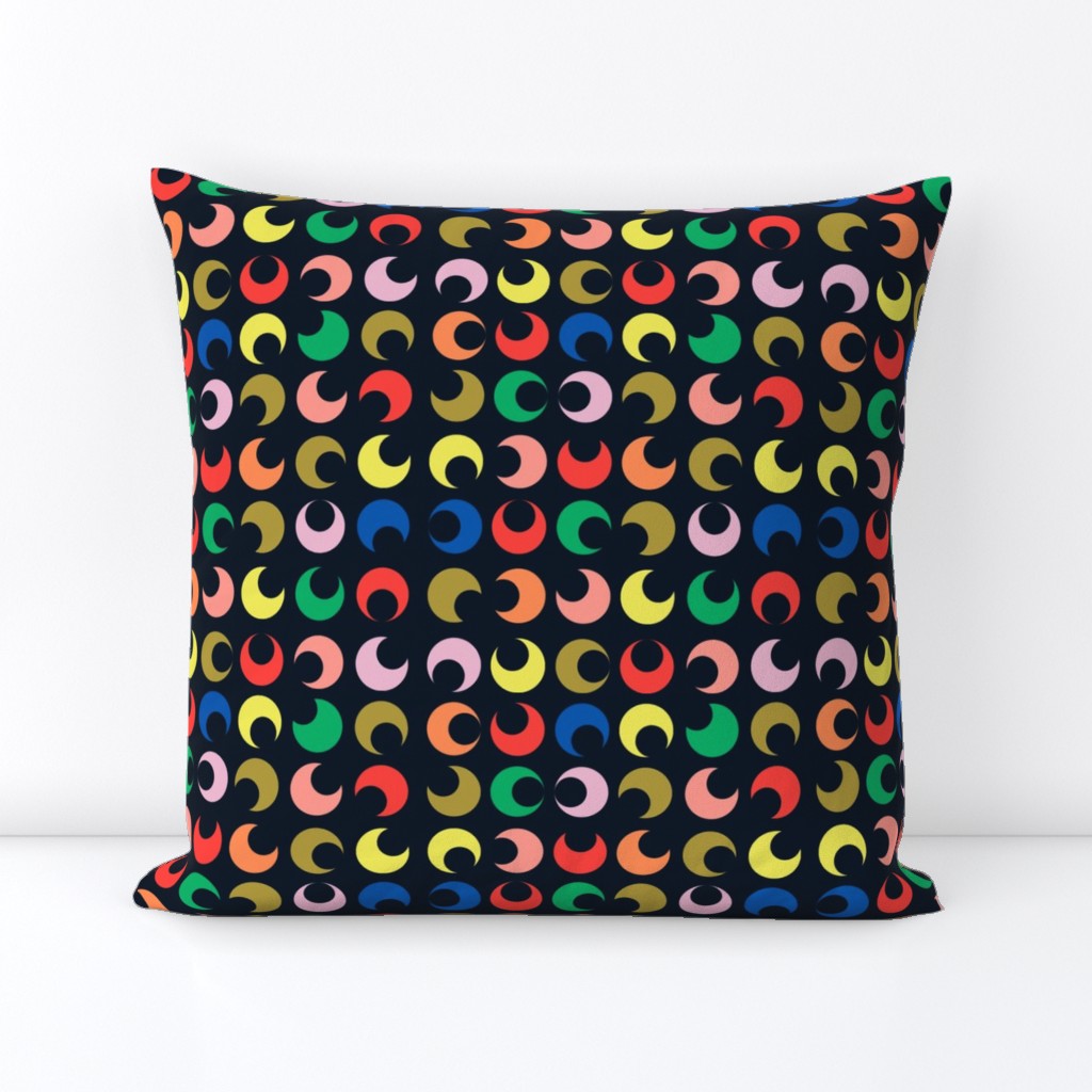 color pop // pop, circles, blobs, spots, dots, abstract, bright, color, pop, fabric  - black