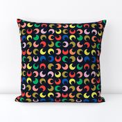 color pop // pop, circles, blobs, spots, dots, abstract, bright, color, pop, fabric  - black