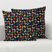 color pop // pop, circles, blobs, spots, dots, abstract, bright, color, pop, fabric  - black