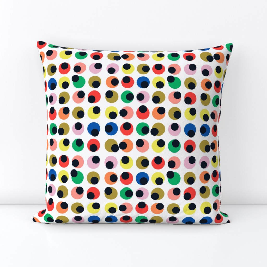 color pop // pop, circles, blobs, spots, dots, abstract, bright, color, pop, fabric  - white