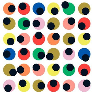 color pop // pop, circles, blobs, spots, dots, abstract, bright, color, pop, fabric  - white