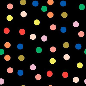 confetti dots // - colorful, bright, pop, rainbow, cute, kids, dot, dots, spots, abstract - black