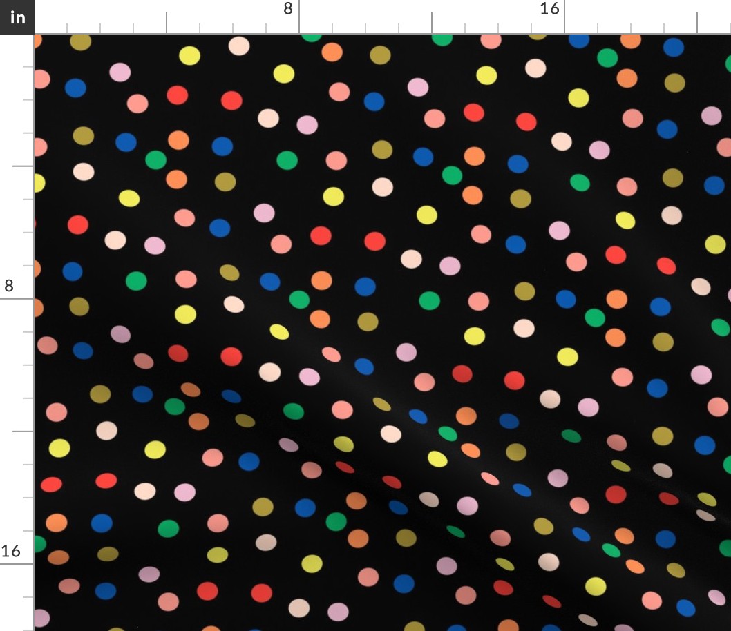 confetti dots // - colorful, bright, pop, rainbow, cute, kids, dot, dots, spots, abstract - black