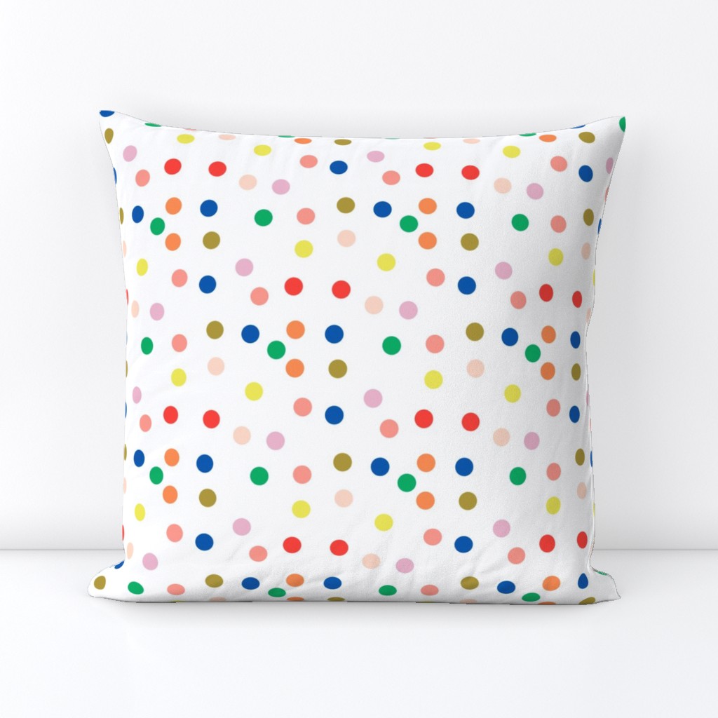 confetti dots // - colorful, bright, pop, rainbow, cute, kids, dot, dots, spots, abstract - white